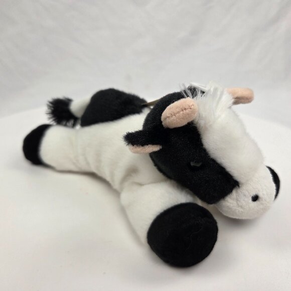 Aurora 8" Mini Flopsie Mini Moo black and white cow stuffed animal - Picture 5 of 8